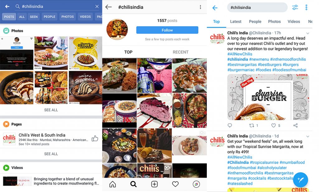 Hashtag as a brand for restaurant