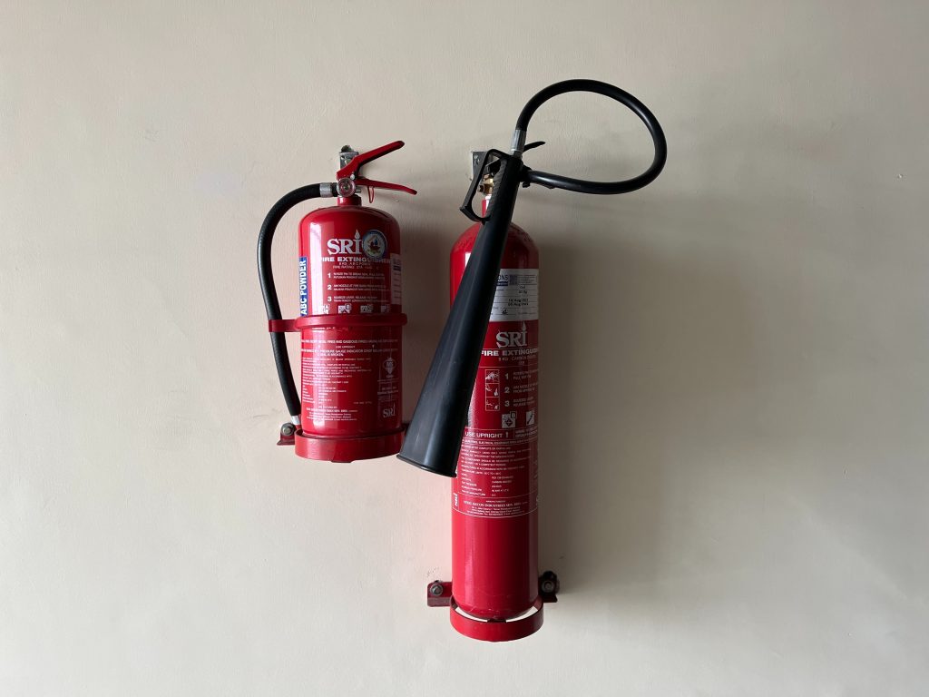 An image of fire extinguishers