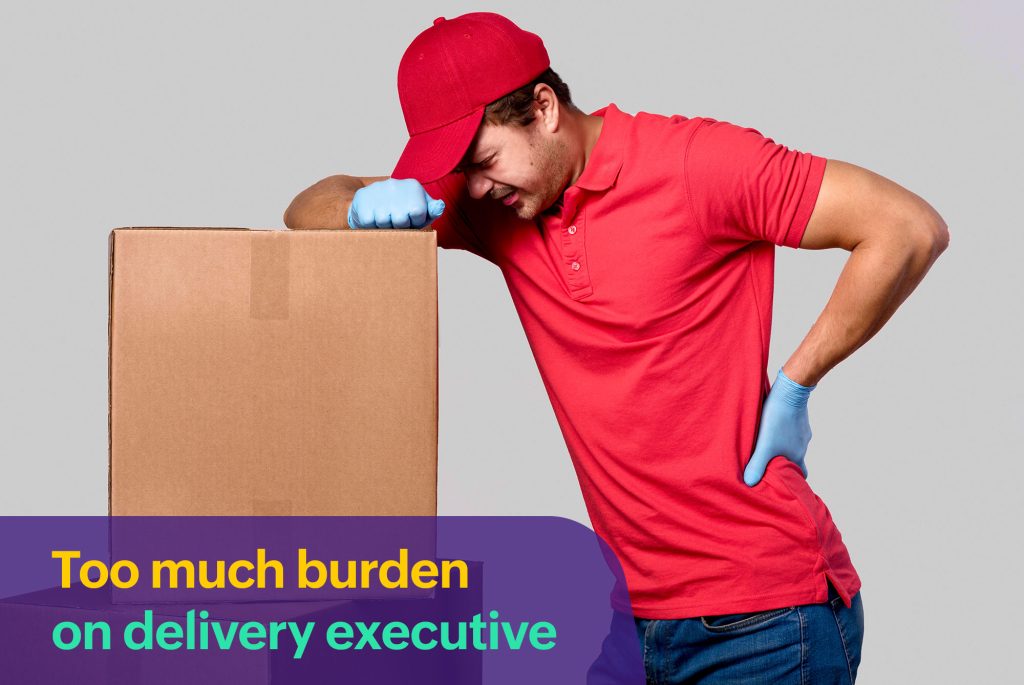 A tired delivery executive as the businesses think less on taking the right measures that help in successful delivery