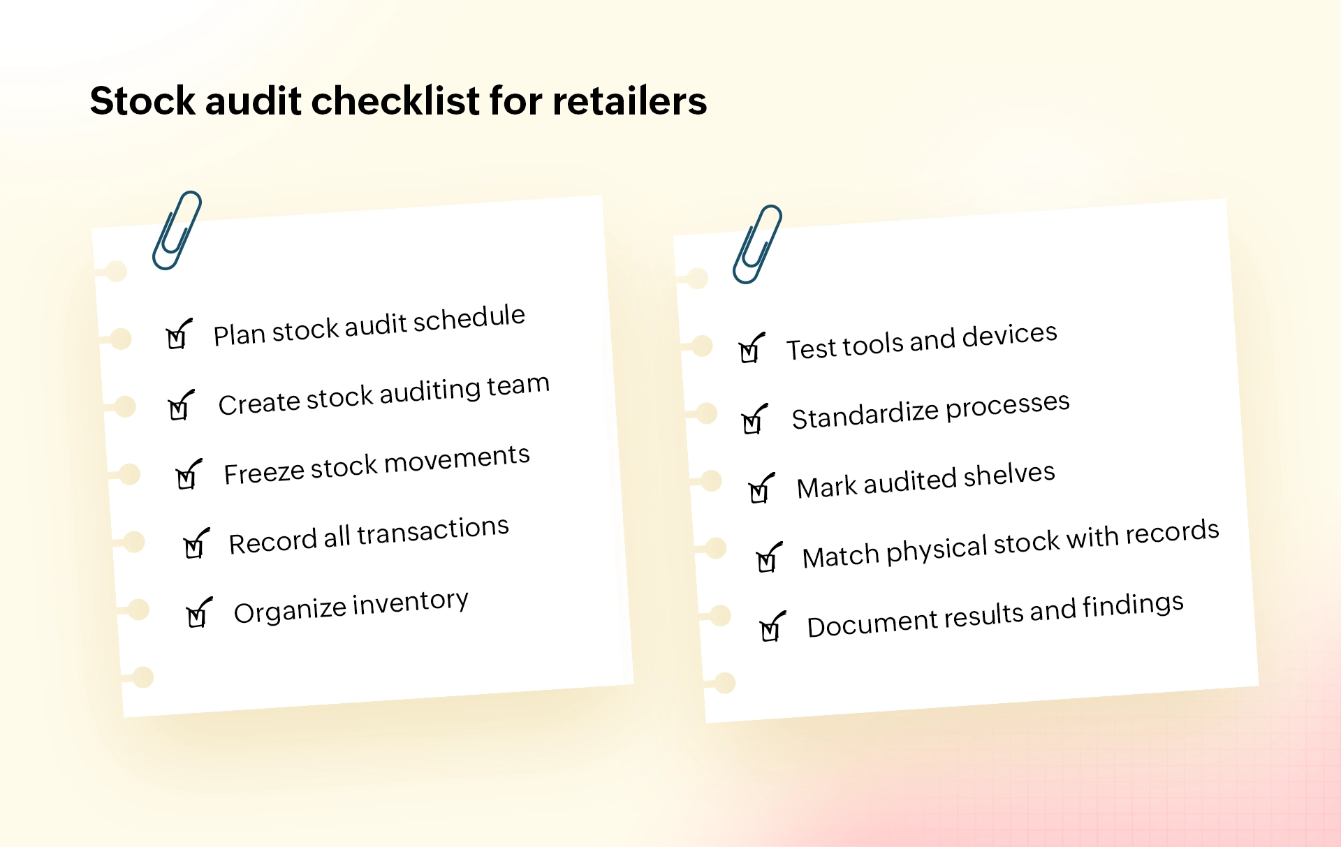 stock auditing without affecting billing