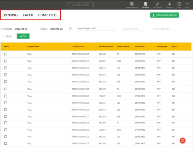 Features of e-invoicing Software