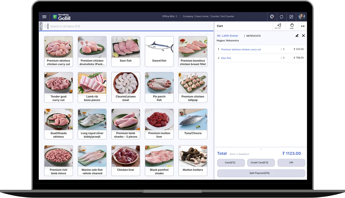 Butcher shop desktop POS system