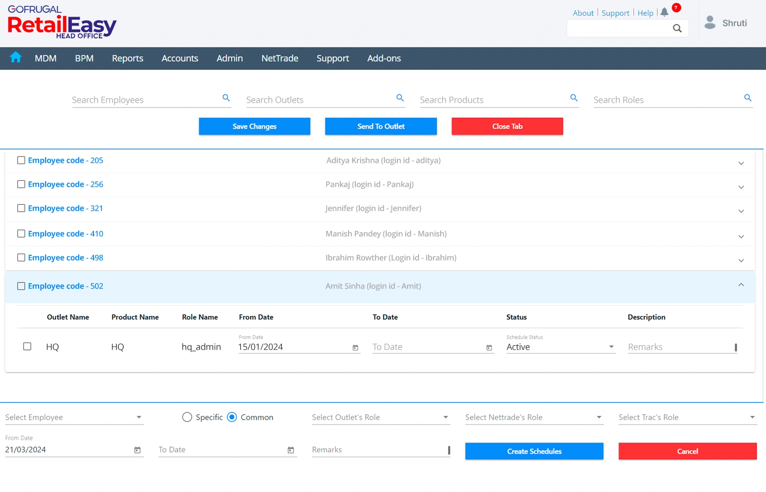 Supermarket ERP for chain supermarkets for centralized administration