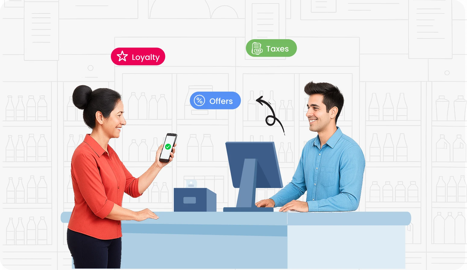 Automate discounts, loyalty, and tax handling at checkout 