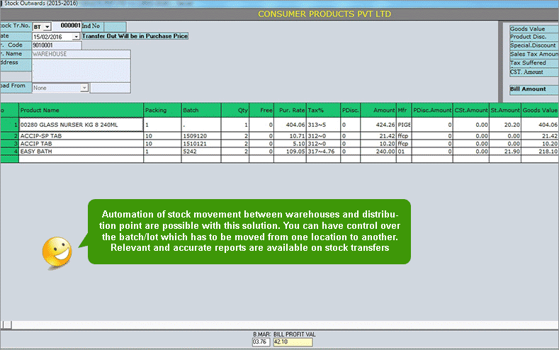Warehouse & Stock transfers 