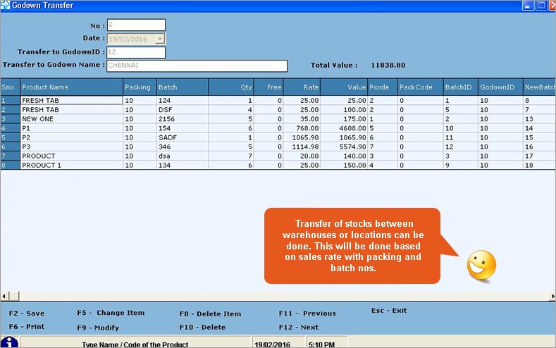 Warehouse & Transfers