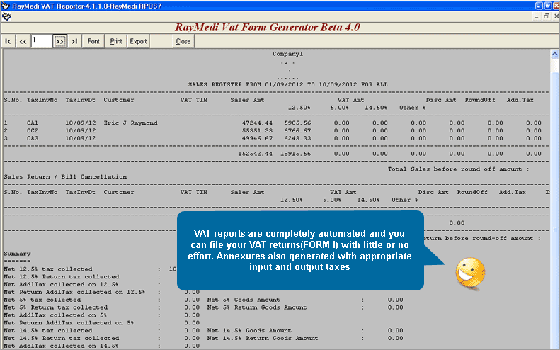 VAT reports