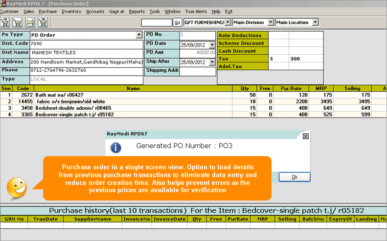 Purchase Order Creation