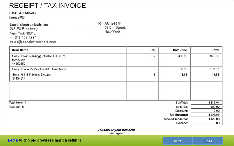 Sales Invoice